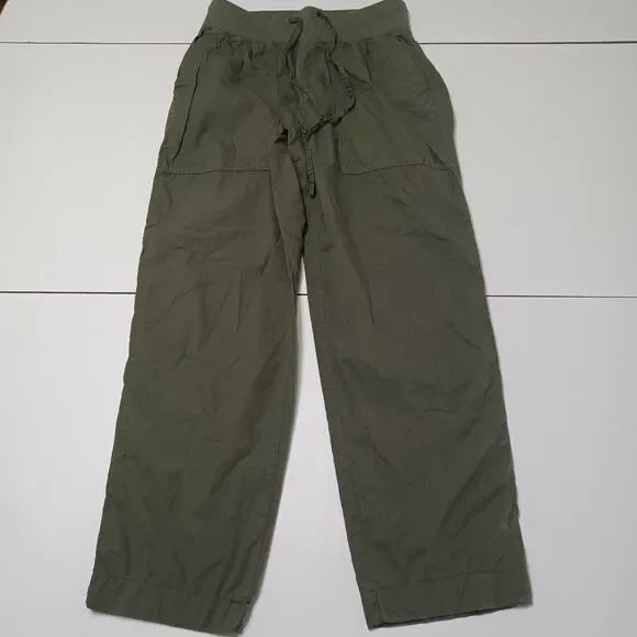 Lou & Grey Pants Womens XS Bottoms Green Stretch Elastic Waist Breathable Cotton