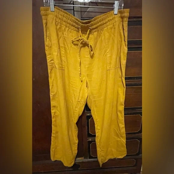Jules & Leopold Golden Linen Drawstring Pants