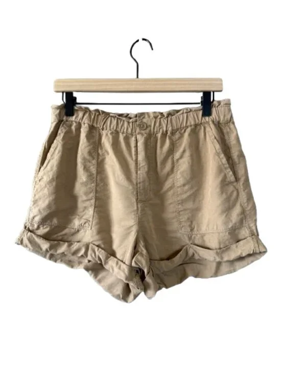 Women's M Aerie Paper Bag Shorts in Khaki