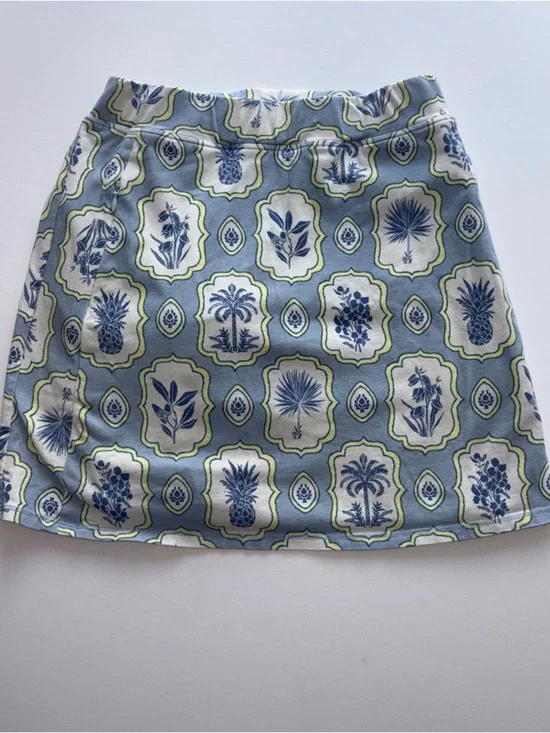 Spartina 449 Skirt Skort Built-In Shorts Spandex Blend Athletic Blue Palm XS