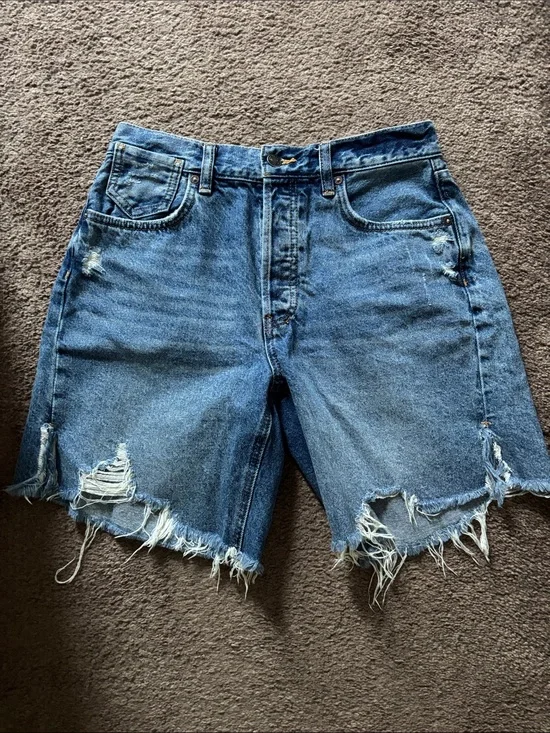 We The Free crvy Distressed Blue Denim Cutoff Shorts