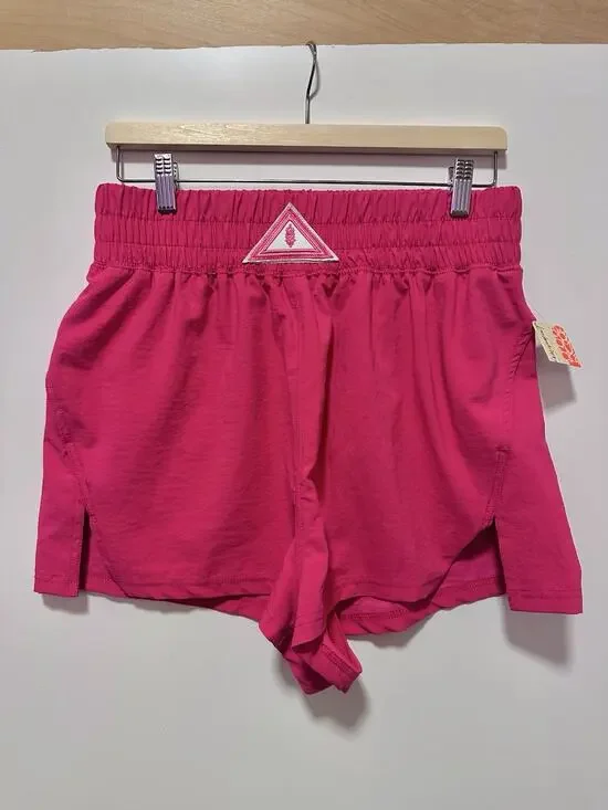 Free People Movement Women’s Pink Athletic Shorts L Pull-On Pockets