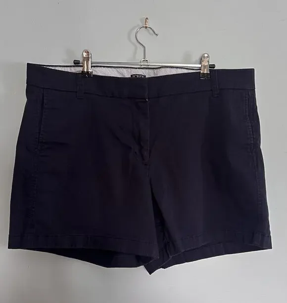 J.Crew Size 16 Navy Blue Cotton 5” Inseam Classic Preppy Chino Zip Shorts