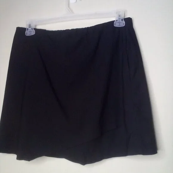 Versona Skort Skirt Women L Pockets Pull On Elastic Active Black