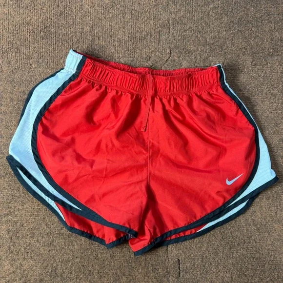 A+ Nike Tempo Running Shorts Red White Black Athletic Training Gym Womens Small