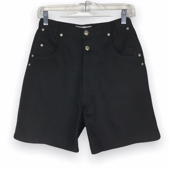 Vintage Black Denim‎ Mom High Waist Rise Shorts 8