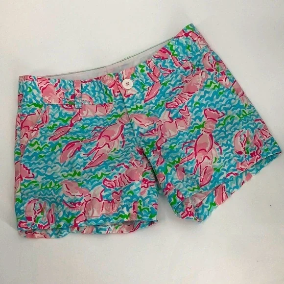 Lilly Pulitzer The Callahan Short Size 00 Lobster Crawdads Crayfish Nautical