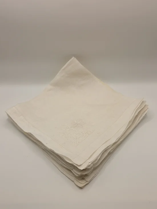 White Linen Table Napkins Set Of 8