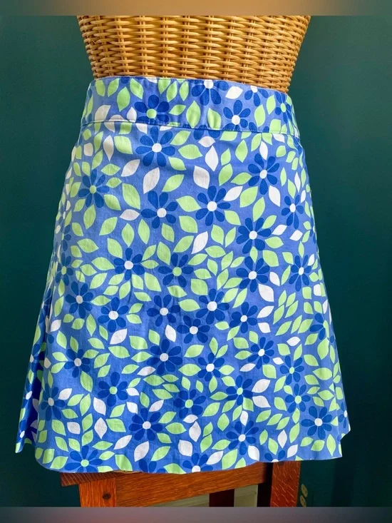 Lady Hagen Tennis Golf Pickleball Skort Blue Green Floral Pattern Size 10