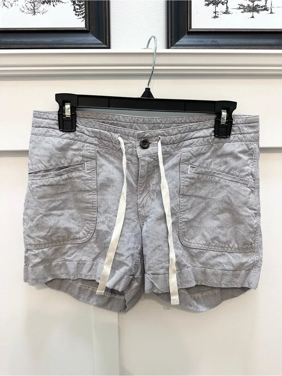 The North Face Blue/Gray White Women's Drawstring Zip Casual Shorts Size 4