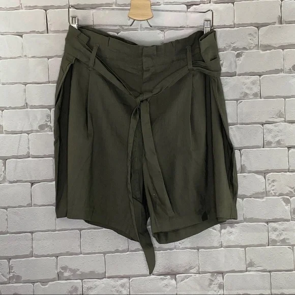 NWT INC Olive Green Linen Shorts Size XXL