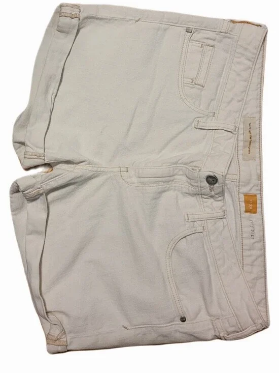 Pilcro Anthropologie Shorts Cream Rolled-Hem Midrise Jean Shorts 32