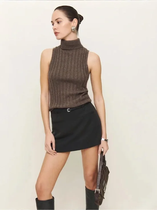 Reformation Bobbi Skort in Black Sz 8 NWT