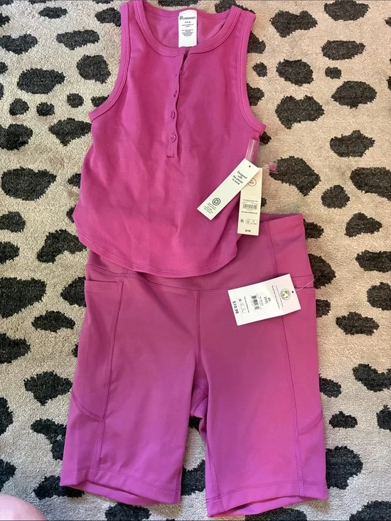Everyday Active Tank & Bike Shorts Set - Magenta Pink. NWT top size s 4-6.