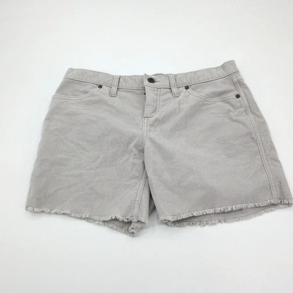 Carve Designs Oahu Shorts Light Gray Corduroy Size 4 Frayed Raw Hem 6