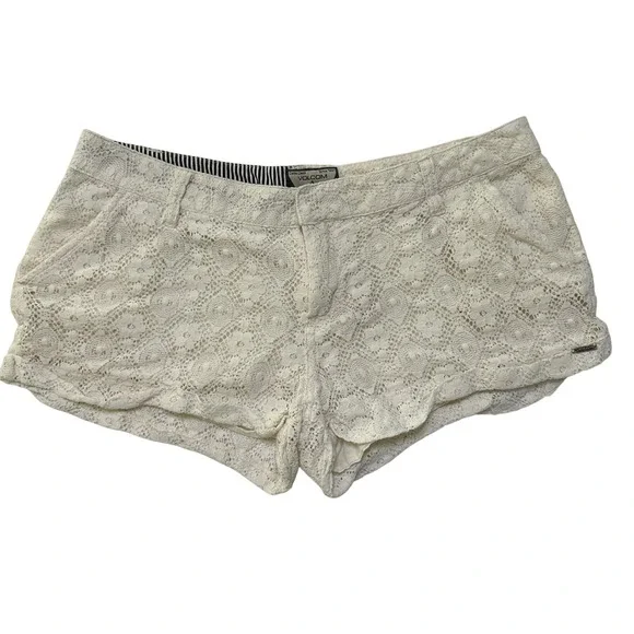 Volcom Micro Floral Lace Shorts Womens Sz 7 Coquette‎ Boho Romantic Summer Beach