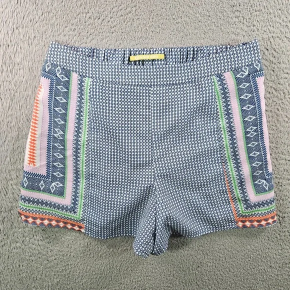 Gianni Bini Shorts‎ Women Small Colorful Geographic Side Zip Elastic Waist