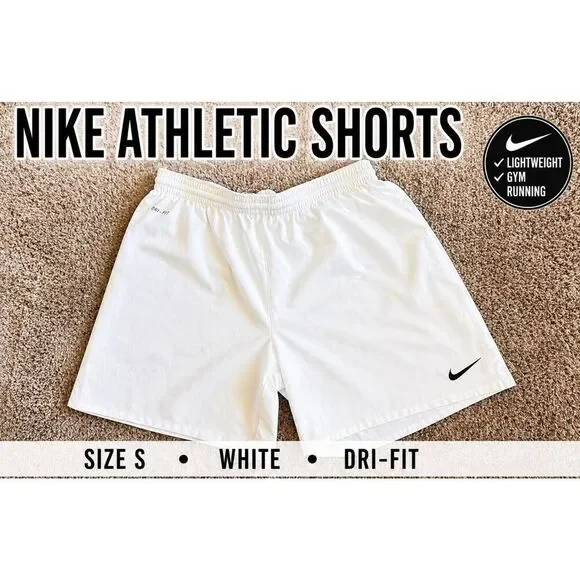 Nike Dri-Fit Athletic Shorts Size Small White Running Gym Lightweight