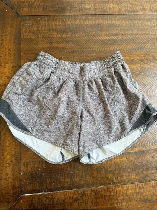 lululemon athletica Heather Gray and Black Athletic Running Shorts