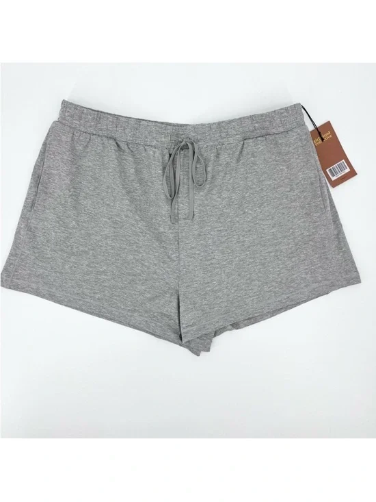 NWT Girlfriend Collective Heather Gray Drawstring Lounge Knit Shorts Size XXL