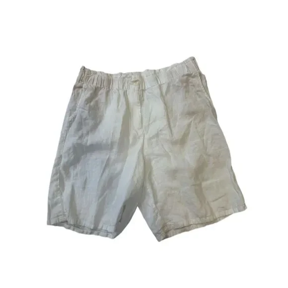 J. Jill White Love Linen Shorts Sz L
