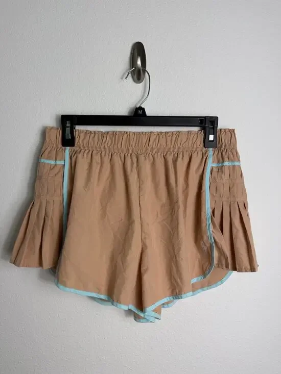 FP Movement Womens Easy Tiger Shorts Tan And Blue Workout Running Size Small