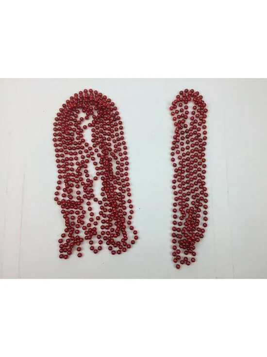 Red Metallic Bead Necklaces Bulk Lot For Party Decorations Or Craft Projects