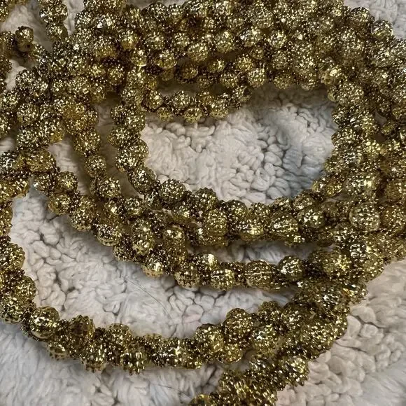 Vintage Set of 4 Gold Twisted Beaded Garland 4 Strands Approx 36 Ft Total