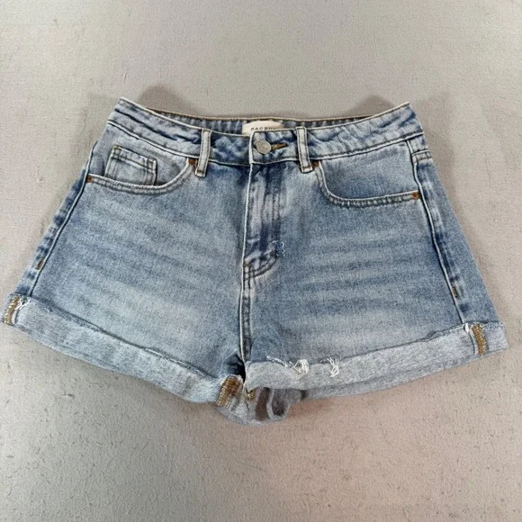 PacSun High Waisted Mom Denim Shorts Light Wash Blue‎ Size 25