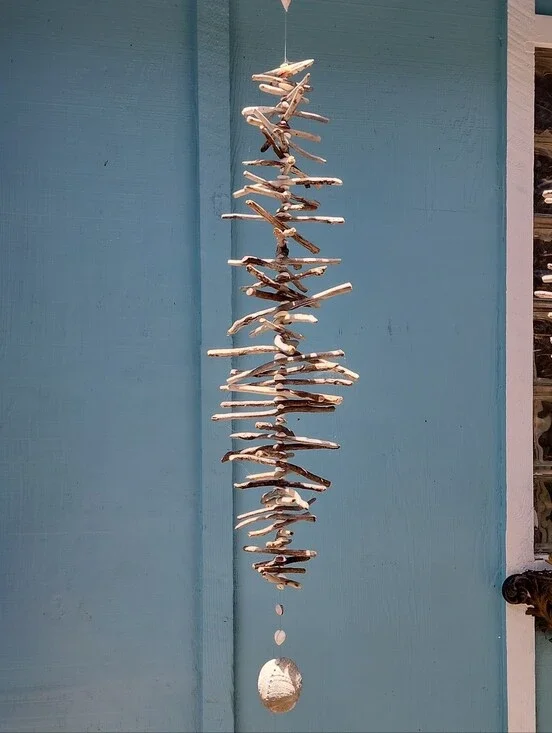 Handmade Driftwood Hanging Garland - Cream & Brown Coastal Accent