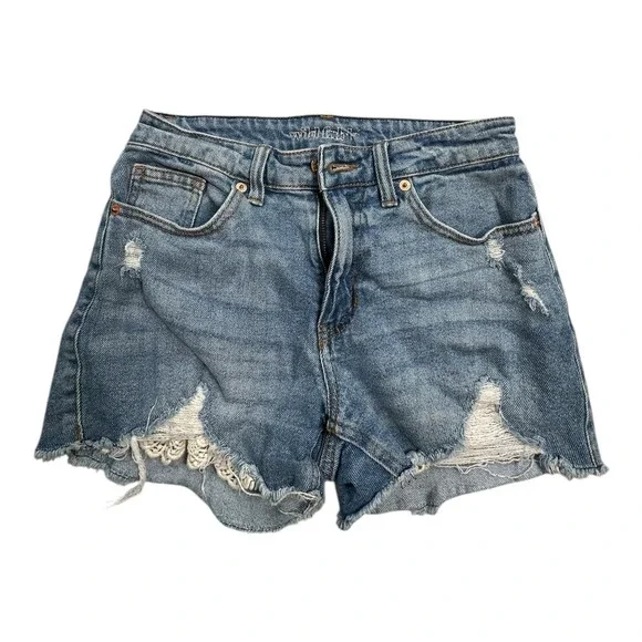 Wild Fable Womens Denim Cutoff Shorts Distressed Frayed Blue Size 2