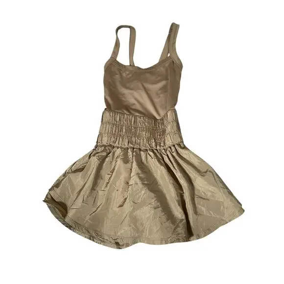 Free People Movement The Way Home Skortsie Women's Small Tan Gold