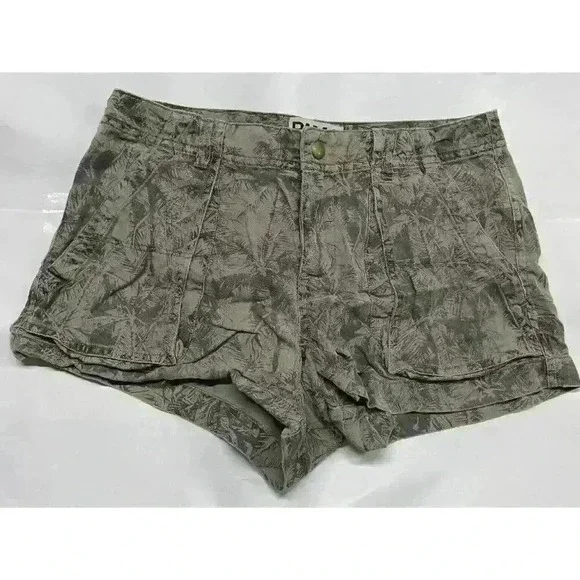 Pam & Gela Tropical Palm Tree Print Shorts Womens‎ Size 0 100% Tencil Soft!