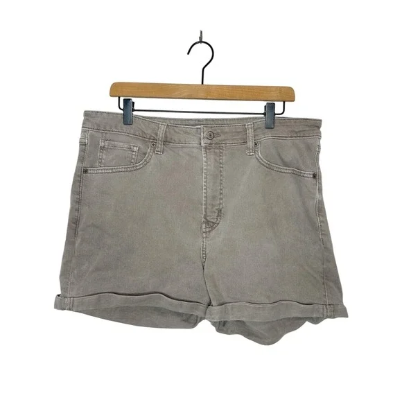 Old‎ Navy Womens OG Short High Rise Denim Jean Shorts Taupe Brown Plus Size 16