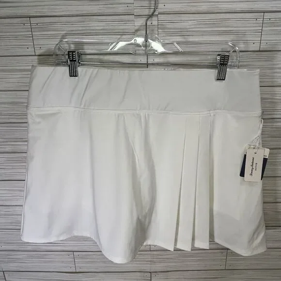 NWT Women's Tommy Bahama Skort XL‎ Solid White Flounce Golf Tennis Pickleball