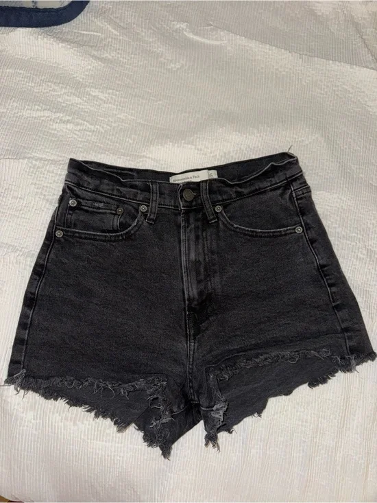 Black Abercrombie High Rise Shorts