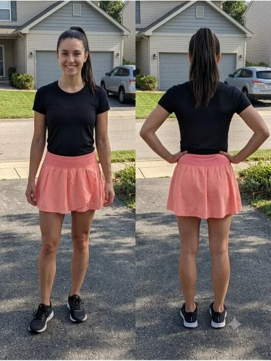 Joy Lab Target Tennis Skort Skirt Built In Shorts Coral Peach Pink Activewear L