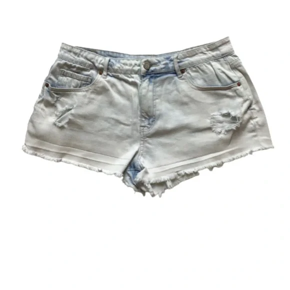Aeropostale High Waist Shorty Light Distressed Raw Hem 10