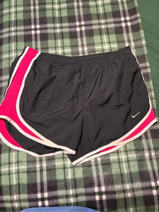 Nike Black Athletic Shorts with Pink Trim
