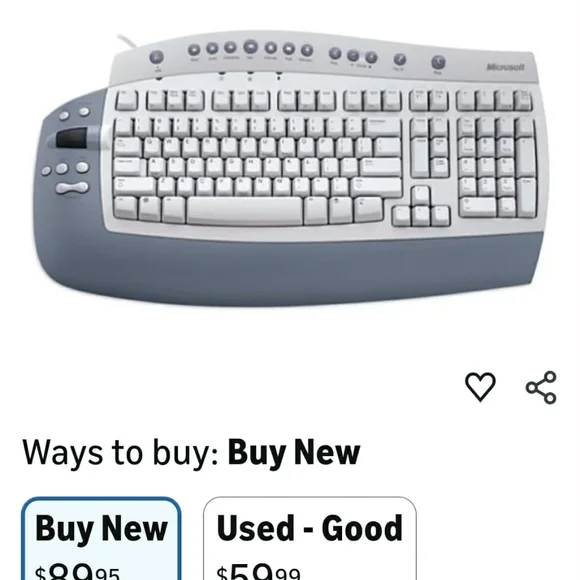 Microsoft Office Keyboard in Gray and White