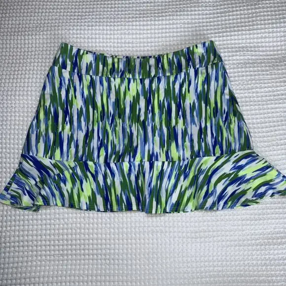 Jude Connally Blue Green White Womens XS Golf Skort Pull On Stretch Colorful EUC