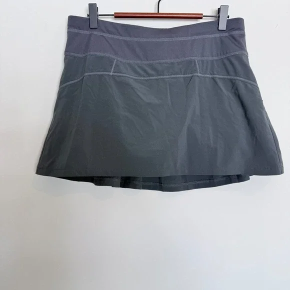 Athleta Runaround Pleated Back‎ Tennis Skirt Skort Small Gray Golf Pickleball