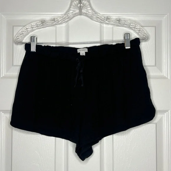 Cuyana Black Pima Cotton Lounge Shorts – Size L