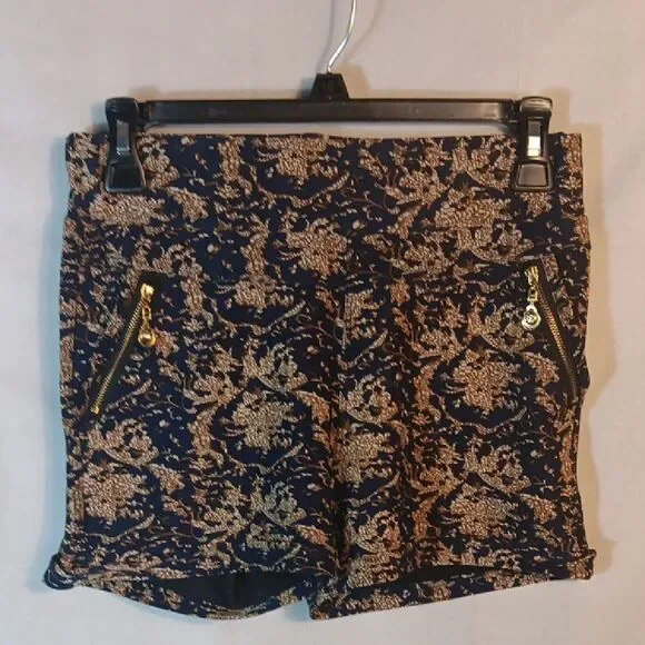 Elegant Gold and Black Women's Shorts