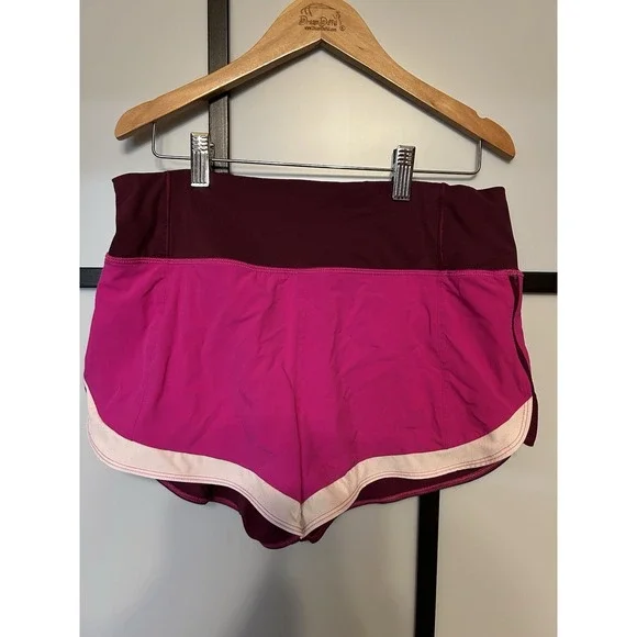 Athleta‎ Women's Exercise Shorts Purple Size Small Zip Pocket