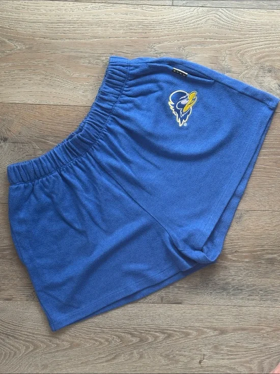 Hype & Vice University of Delaware High Waisted Blue Athletic Shorts 2” Inseam-S