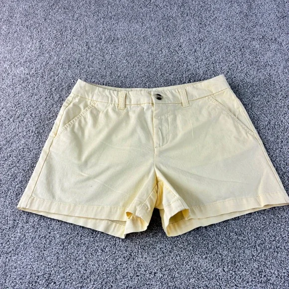 Maison Jules Womens Size‎ 4 Butter Yellow Casual Chino Shorts Cotton Blend