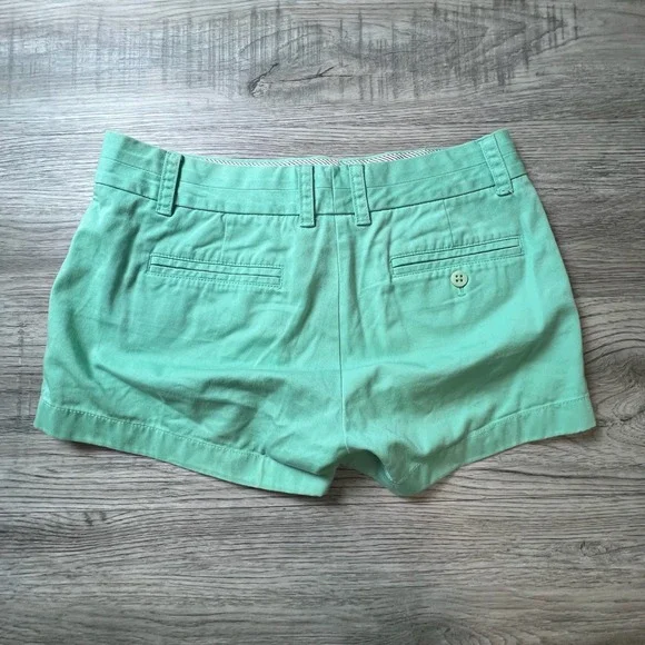 J.Crew Chino Shorts Womens 4 Mint Green Broken-In Cotton‎ Casual Preppy Summer