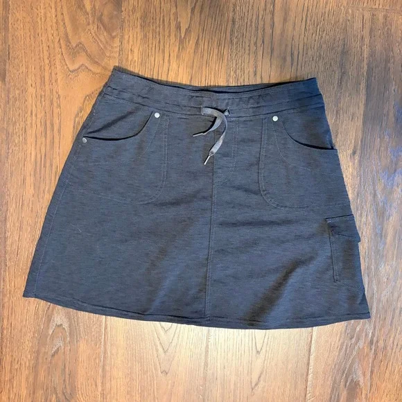 Kuhl Skort‎ Women Small Gorpcore Charcoal Gray Hiking Outdoor Athletic Pockets