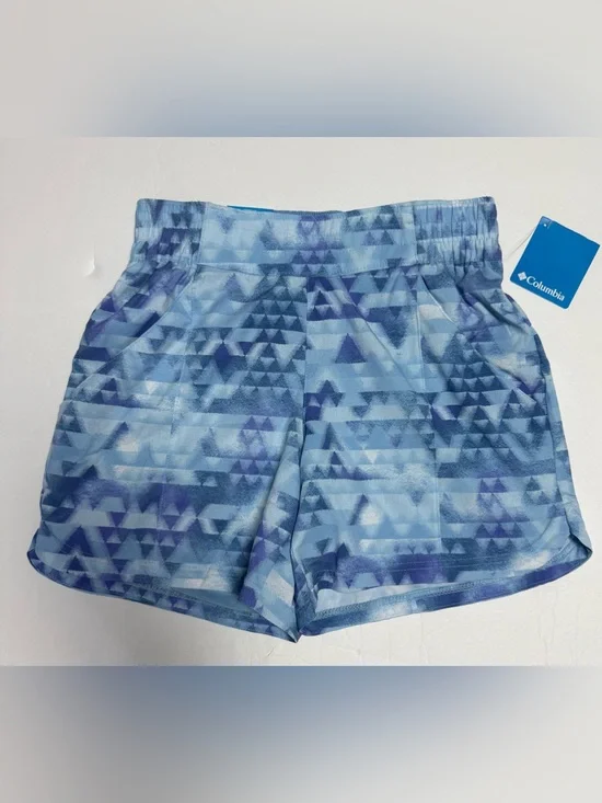 NWT Columbia women’s Lazy Creek Chill zero Blue Geometric Athletic Shorts size S
